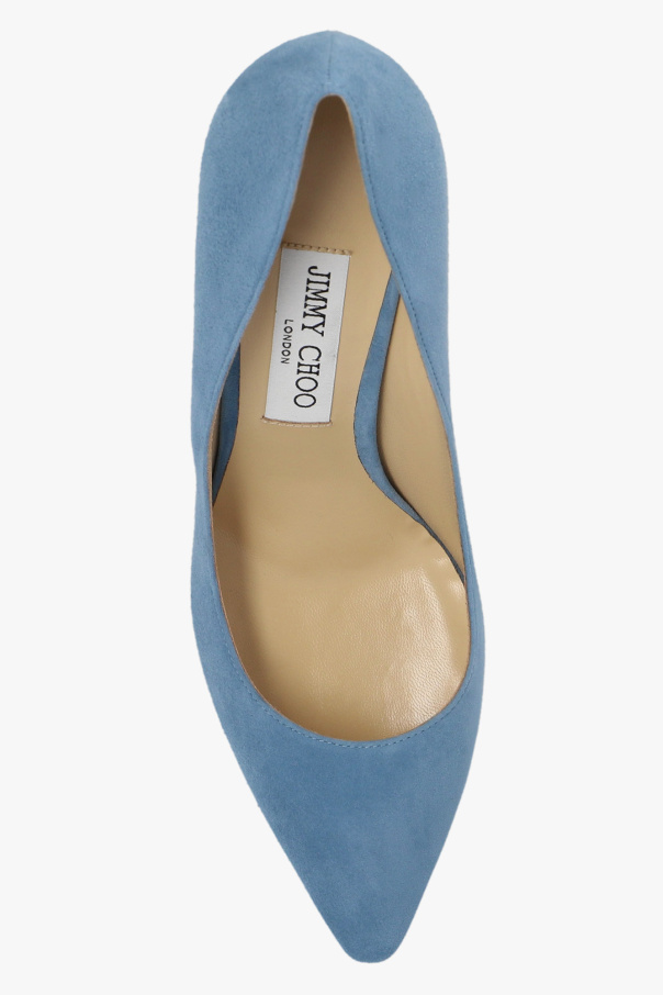 JIMMY CHOO ミュル Jimmy Choo - Romy Metallic Nappa Silver Heel, 85mm